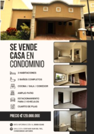 Venta de Casa en Condominio in Dulce Nombre, Cartago — ₡ 120 500 000