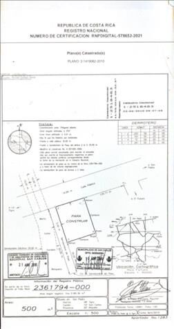 Se vende lote en San Pedro, La Tigra de San Carlos en La Tigra, San Carlos, Alajuela — ₡ 14 000 000