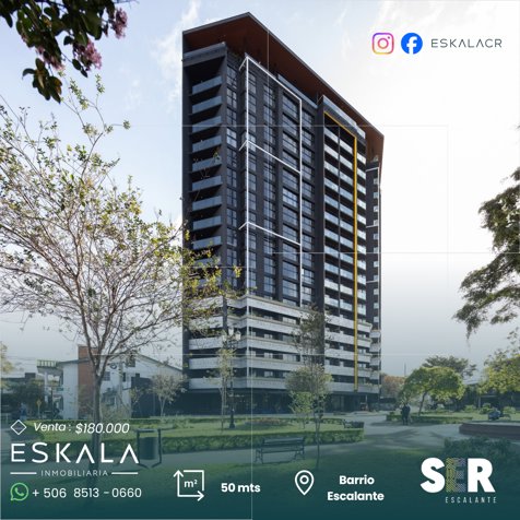 Apartamento en venta – Ser Escalante ¡Oportunidad de inversión¡ in Carmen, San José — $180,000