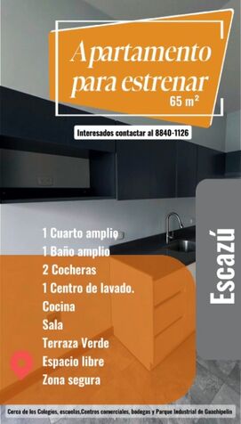 Apartamento para estrenar in San Rafael, Escazú, San José — $850