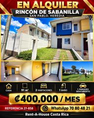 Alquiler de Apartamento en San Pablo de Heredia 27-858