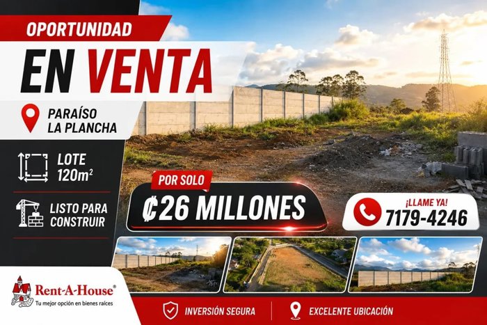 LOTE LISTO PAR COSNTRUIR! in Llanos de Santa Lucía, Paraíso, Cartago — ₡ 26 000 000