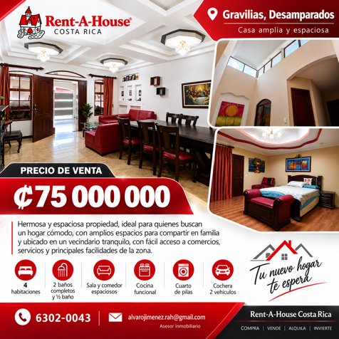 House for Sale - Excellent Opportunity to Buy a House in Gravilias, Desamparados, San José — 75 000 000 ₡ - Photo 1 of 9