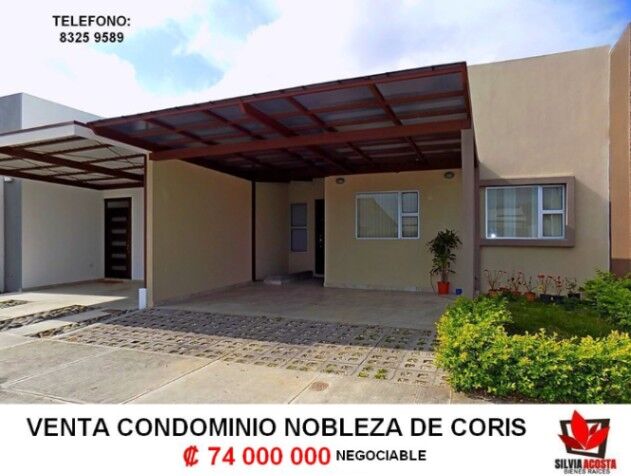 VENTA CASA - CARTAGO, CONDOMINIO NOBLEZA DE CORIS  tel: 83259589 en Tobosi, El Guarco, Cartago — ₡ 74 000 000