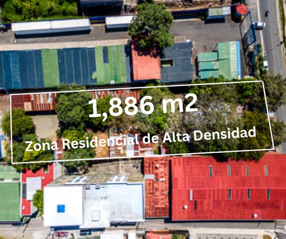 Se Vende Terreno de 1,886 m2 de Alta Densidad en Pozos de Santa Ana en Pozos, Santa Ana, San José — $1,000,000