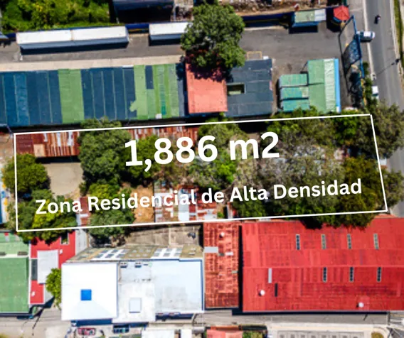 Se Vende Terreno de 1,886 m2 de Alta Densidad en Pozos de Santa Ana en Pozos, Santa Ana, San José — $1,000,000