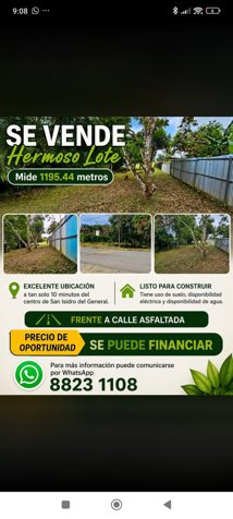 Se vende lote in Daniel Flores, Pérez Zeledón, San José — ₡ 35 823 200