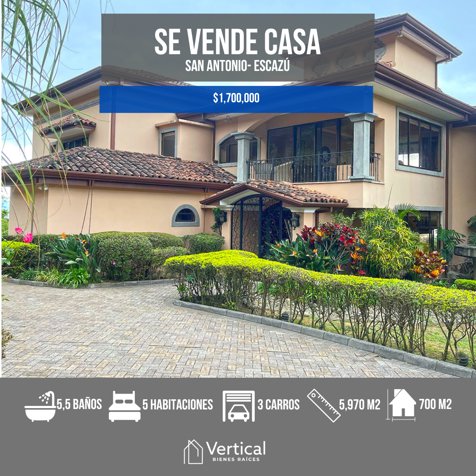 Venta de Casa San Antonio de Escazú in San Antonio, Escazú, San José — $1,750,000
