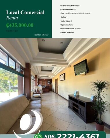 CityMax Alquila Local Comercial en Heredia en La Ribera, Belén, Heredia — ₡ 435 000