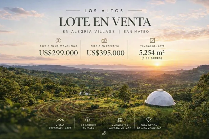 Lote en Venta en Los Altos, Alegría Village | San Mateo in San Mateo, Alajuela — $395,000