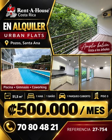 Alquiler de Hermoso Apartamento en Santa Ana in Pozos, Santa Ana, San José — ₡ 500 000