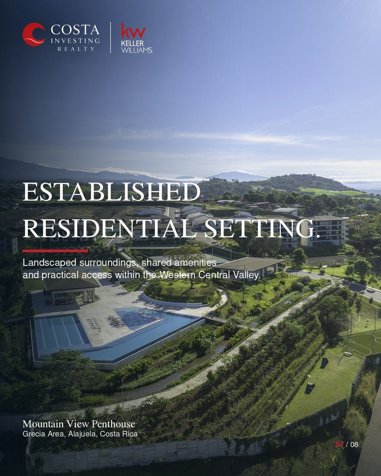 US$420,000 | 3-Bedroom, 3.5-Bathroom Mountain View Penthouse | Grecia in Grecia, Alajuela — $420,000