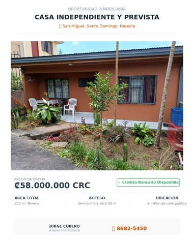 Casa, San Miguel Sto. Domingo in San Miguel, Santo Domingo, Heredia — ₡ 59 900 000