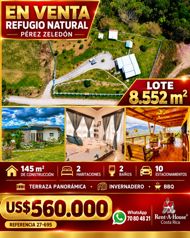 Venta de Lote de 8552m2 con Casa de 145m2 en Pérez Celedón