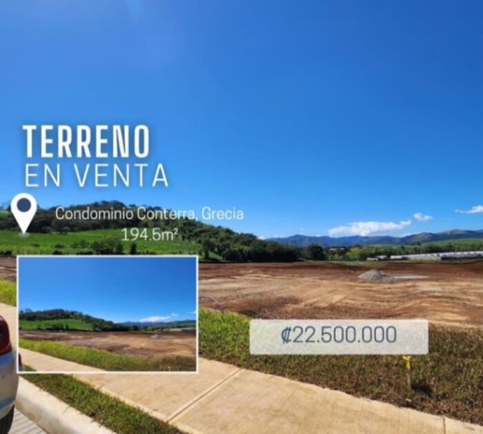 BELLÍSIMA PROPIEDAD EN CONDOMINIO CONTERRA, GRECIA.  en Grecia, Alajuela — ₡ 22 500 000