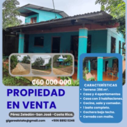 Propiedad en Venta – Pérez Zeledón, San José-Costa Rica. en Daniel Flores, Pérez Zeledón, San José — ₡ 60 000 000