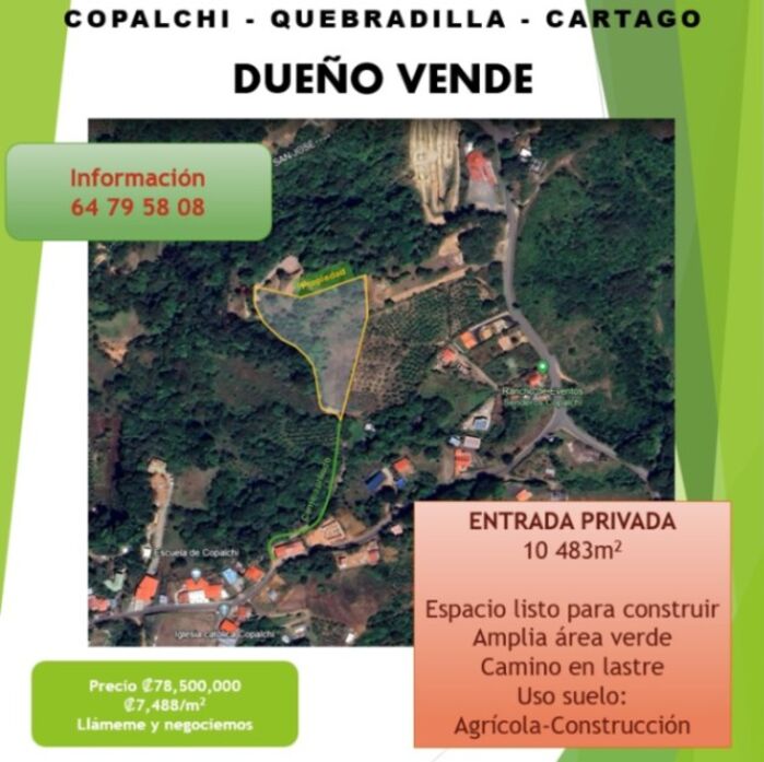 Propiedad Privada Copalchi in Quebradilla, Cartago — ₡ 75 000 000