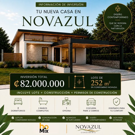 Pre-venta de casa en condominio Novazul, Alajuela in Alajuela — ₡ 82 000 000