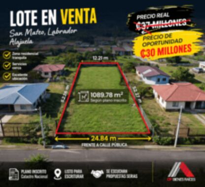 PROPIEDAD OPORTUNIDAD  en Labrador, San Mateo, Alajuela — ₡ 30 000 000