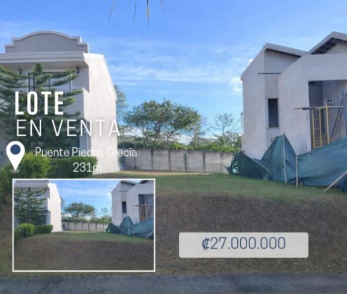 SE VENDE BELLA PROPIEDAD EN PUENTE DE PIEDRA, GRECIA.  en Puente De Piedra, Grecia, Alajuela — ₡ 27 000 000