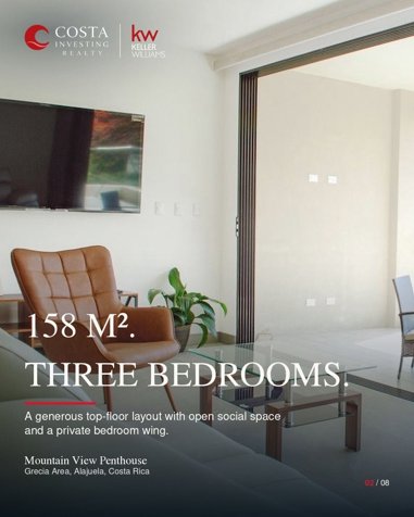 US$420,000 | 3-Bedroom, 3.5-Bathroom Mountain View Penthouse | Grecia in Grecia, Alajuela — $420,000 - Photo 3 of 20