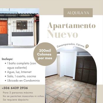 Apartamento en Alquiler Damas, Desamparados, San José