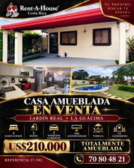 Casa en Venta Amoblada de 3 habitaciones en la Guacima