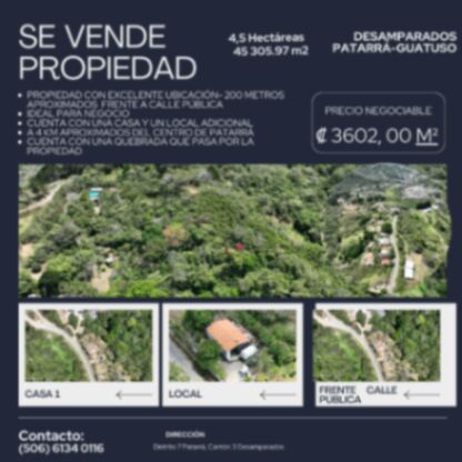 Propiedad con casa y local en Patarrá, Desamparados, San José — ₡ 165 000 000