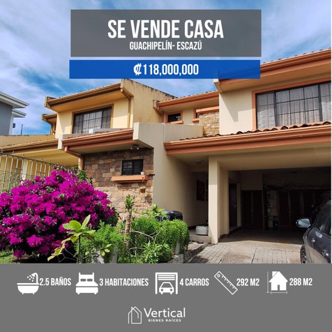 Venta de Casa en Guachipelín Escazú in San Rafael, Escazú, San José — $260,000